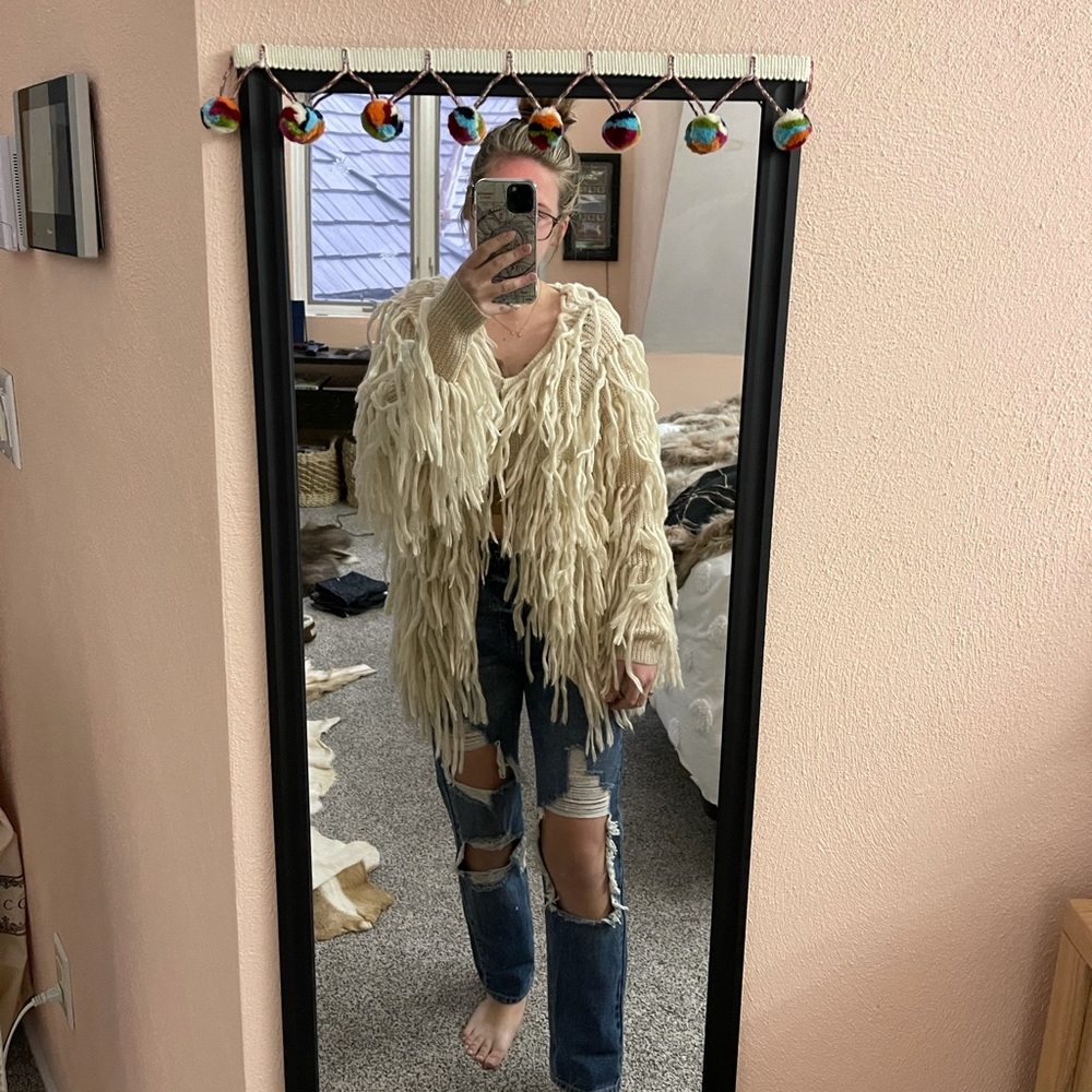American Threads Fringe Cardigan